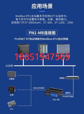 迅Profinet转Modbus 485网关协议总线桥通信采集模块PN转