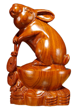 雕刻十二生肖家居客厅兔子摆件