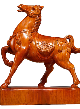 实木雕刻生肖家居客厅工艺礼品