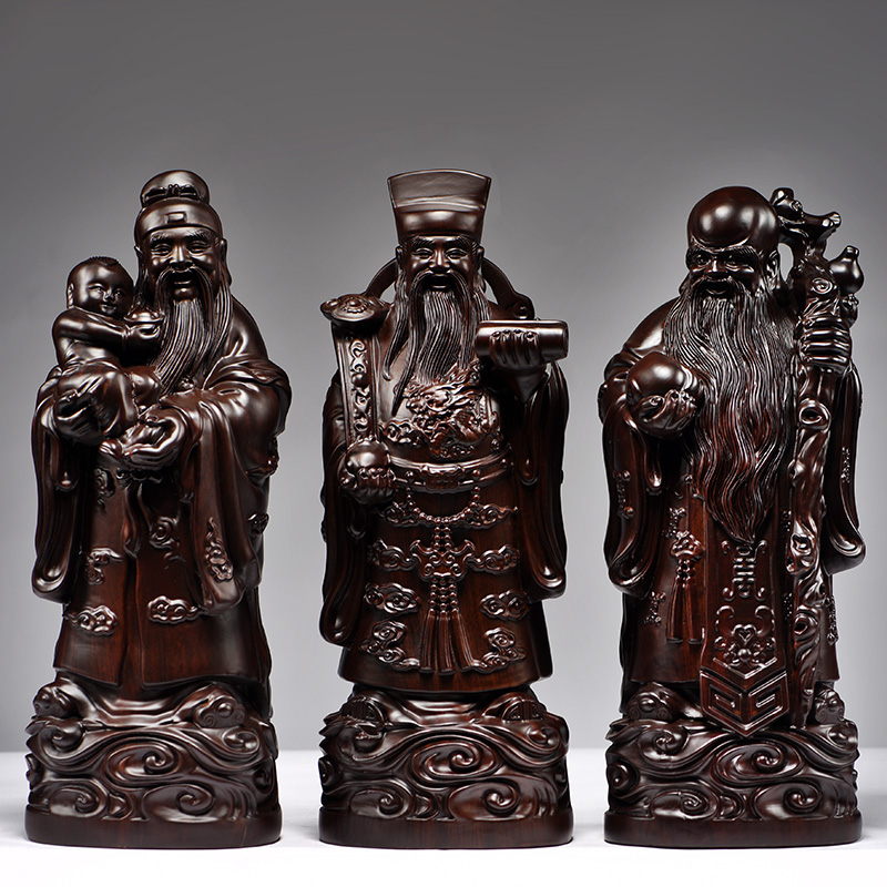 寿星木雕神像摆件老人客厅