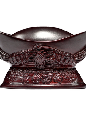 黑檀木雕黄金万两摆件中式