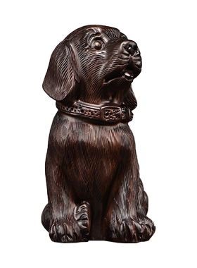 黑檀木雕狗摆件实木质动物雕刻十二生肖狗家居客厅装饰红木工艺品