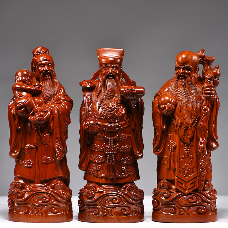 花梨木福禄寿三星神像客厅