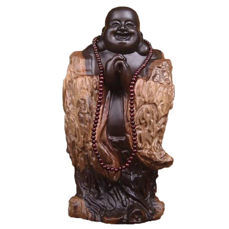 实木雕刻摆件笑佛像工艺品