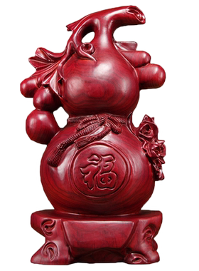 红花梨木雕家居客厅送礼葫芦摆件