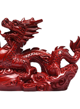 花梨实木雕刻摆件生肖红色办公室