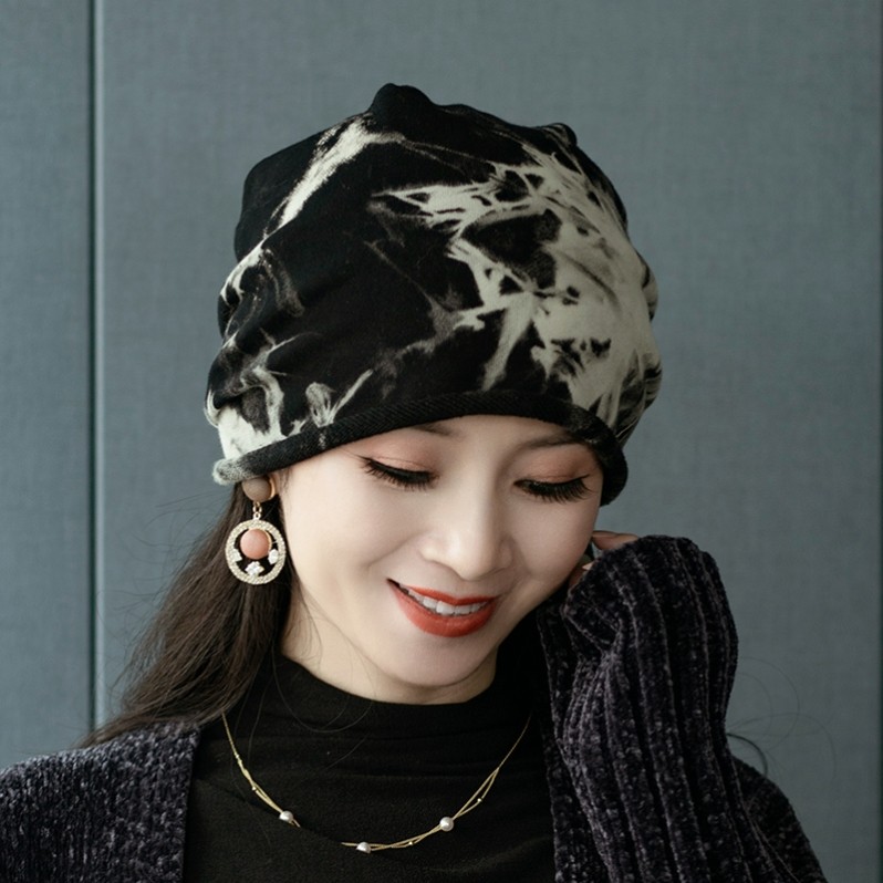 头巾女包头时尚外出丝巾包头帽薄款农村遮白发护脑门头套宽边潮流