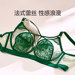 女夏季 芬腾官方正品 内衣女文胸防下垂大胸显小大码 法式 超 蕾丝