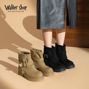 女鞋 Walker 复古百搭透气拼接一脚蹬厚底板鞋 新款 Shop2025秋冬季