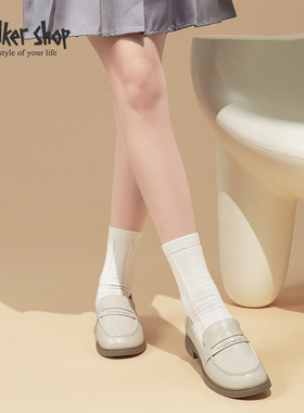 Walker Shop2025秋冬季新款复古百搭透气拼接一脚蹬厚底板鞋女鞋