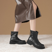 Shop2025秋冬季 新款 复古百搭透气拼接一脚蹬厚底板鞋 Walker 女鞋