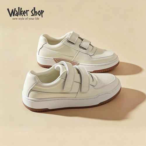 WalkerShop秋季魔术贴小白鞋