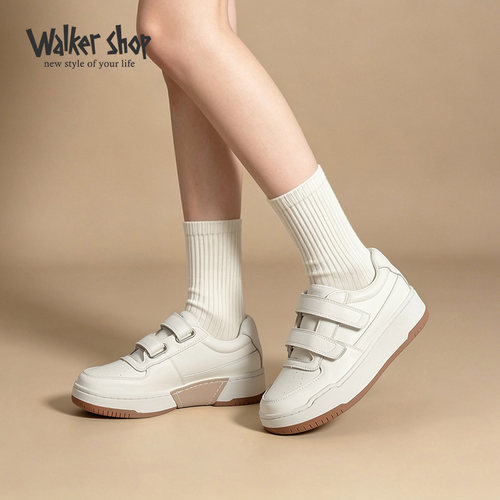 WalkerShop秋季魔术贴小白鞋