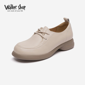 通勤鞋 Walker 新款 一脚蹬英伦风粗跟小皮鞋 Shop乐福鞋 女2025春季