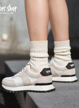 Walker Shop休闲鞋女2025年春季舒适复古女鞋百搭软底运动休闲鞋