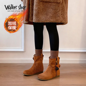 Shop2025秋冬季 新款 复古百搭透气拼接一脚蹬厚底板鞋 Walker 女鞋