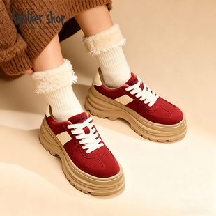 女鞋 Walker 复古百搭透气拼接一脚蹬厚底板鞋 新款 Shop2025秋冬季