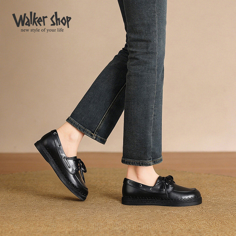 2026春季新款学院风厚底乐福鞋女黑色系带深口单鞋不累脚休闲鞋,女鞋,深口单鞋,淘宝优惠券,粉丝福利购,淘宝优惠卷