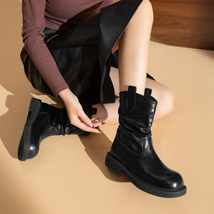 女鞋 Walker 复古百搭透气拼接一脚蹬厚底板鞋 新款 Shop2025秋冬季