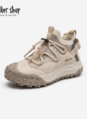 Walker Shop休闲鞋女徒步鞋厚底防滑透气2025春季新款运动鞋女鞋