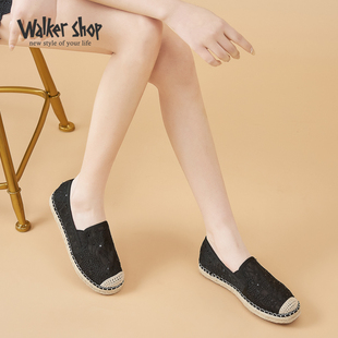 Shop网面渔夫鞋 女2024新款 女鞋 Walker 舒适透气单鞋 一脚蹬休闲鞋