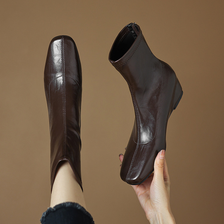 walkershop旗舰店鞋子女2025爆款时尚气质坡跟冬季马丁靴子女短靴