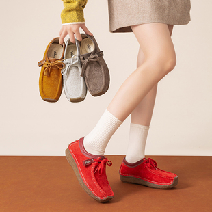 女鞋 Walker 复古百搭透气拼接一脚蹬厚底板鞋 新款 Shop2025秋冬季