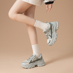 奥卡索2025秋冬季新款复古百搭透气网面舒服时尚厚底老爹鞋女鞋