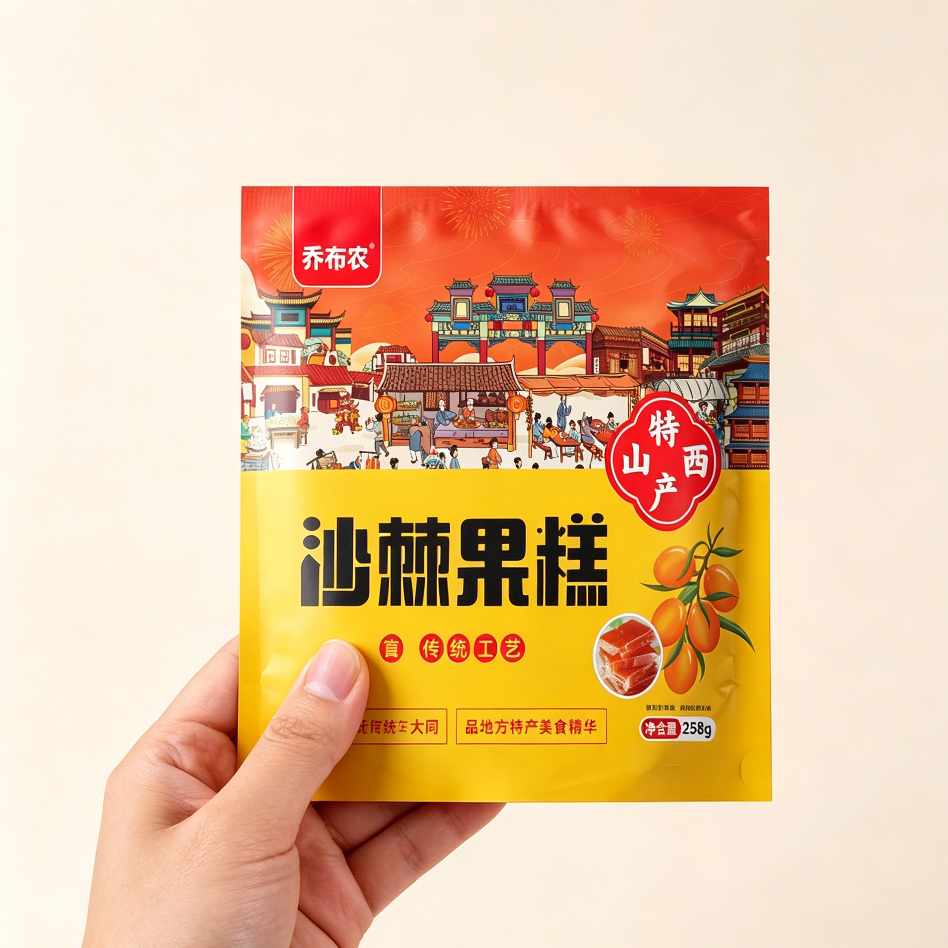乔布农山西醋糕沙棘果糕山西特产山楂果糕孕妇休闲零食小吃伴手礼