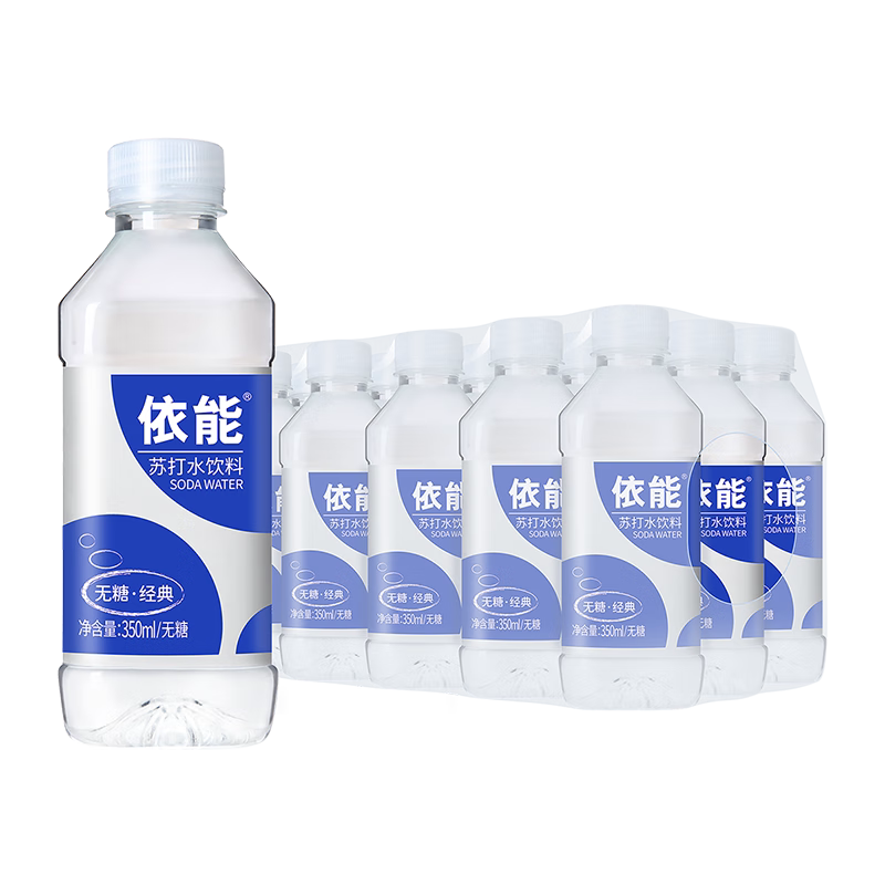 依能苏打水饮料 柠檬味无糖无汽弱碱 饮用水 350ml*15瓶