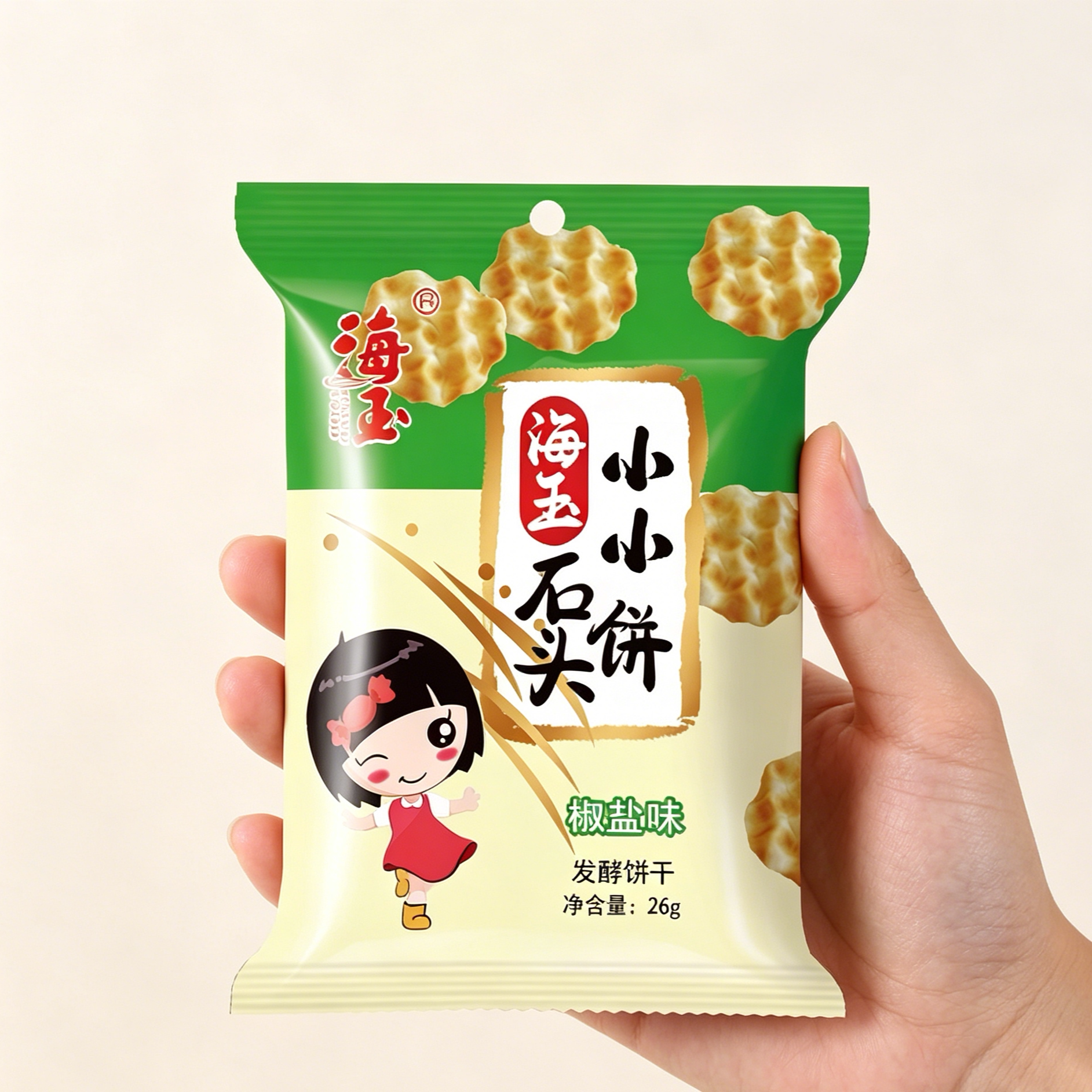 海玉小石头饼26g山西纯手工小石子馍小包装早餐饼干网红香辣零食