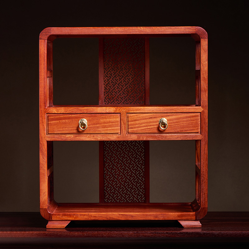 知府中式复古茶边柜大果紫檀