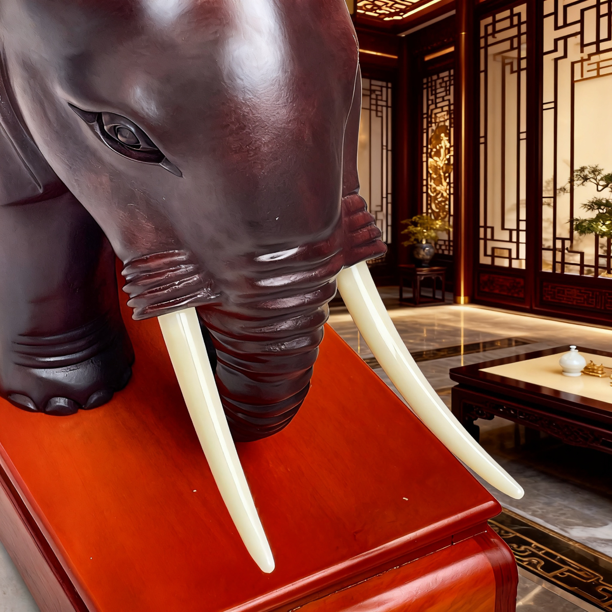 实木原木象牙齿白色塑料可定制大象牙齿3D打印不同材质不同尺寸