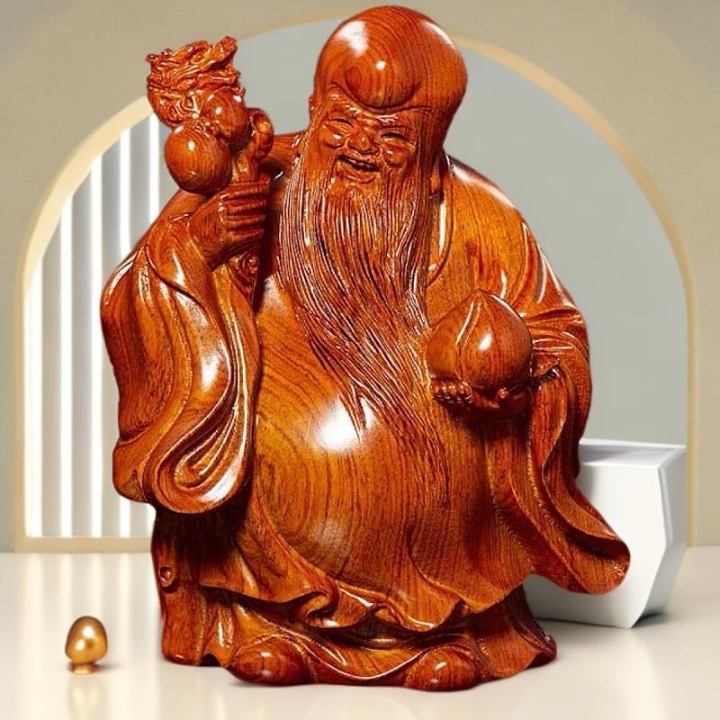 老寿星公摆件木制工艺品花梨木