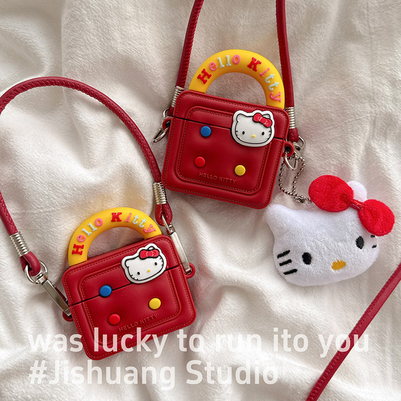 可爱手提包kitty猫适用苹果耳机保护套airpods4无线蓝牙耳机壳三四airpodpro3二代ipod耳机盒airpods2保护壳,3C数码配件,耳机保护套,淘宝优惠券,粉丝福利购,淘宝优惠卷