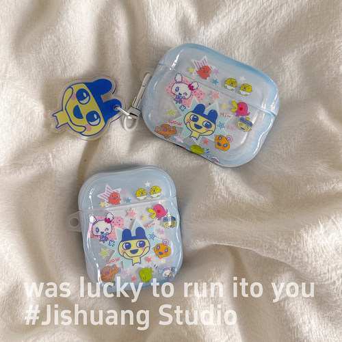 可爱卡通拓麻歌子适用苹果耳机保护套airpods4无线蓝牙耳机壳三四代airpodpro3代2ipod耳机盒airpods3保护壳