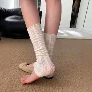 miu系芭蕾风蕾丝袜套女夏季薄款堆堆腿套夏天网眼袜子小腿袜子女