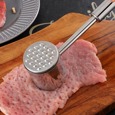 304不锈钢双面嫩肉锤敲肉锤子牛排猪扒松肉锤厨房家用打肉小工具