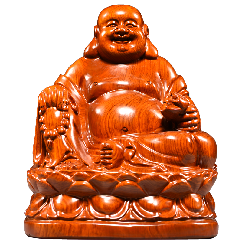 摆件客厅弥勒佛像花梨木