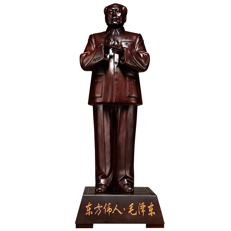 毛主席木雕实木质红木黑檀木祝福