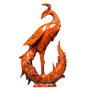 花梨木雕刻凤凰摆件实木质居装饰品红木工艺品新婚新居送礼