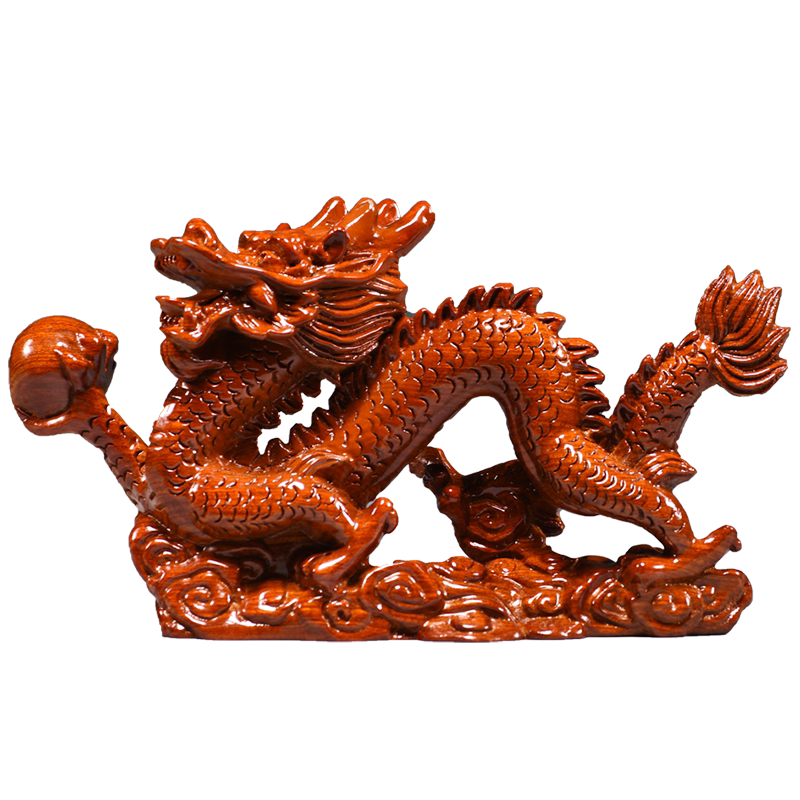 祝福木雕龙摆件客厅龙