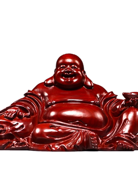摆件玄关弥勒佛像花梨木