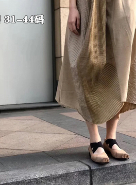 大码女鞋41到43中跟猪鼻子芭蕾舞鞋44码浅口粗跟小码单鞋女313233