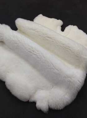 大尺寸兔皮整张獭兔毛皮料毯子真兔子皮护膝手包摄影道具宠物垫子