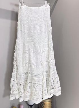 【多多还是多多】白色镂空浪漫半身裙 25-AMU-51K011638