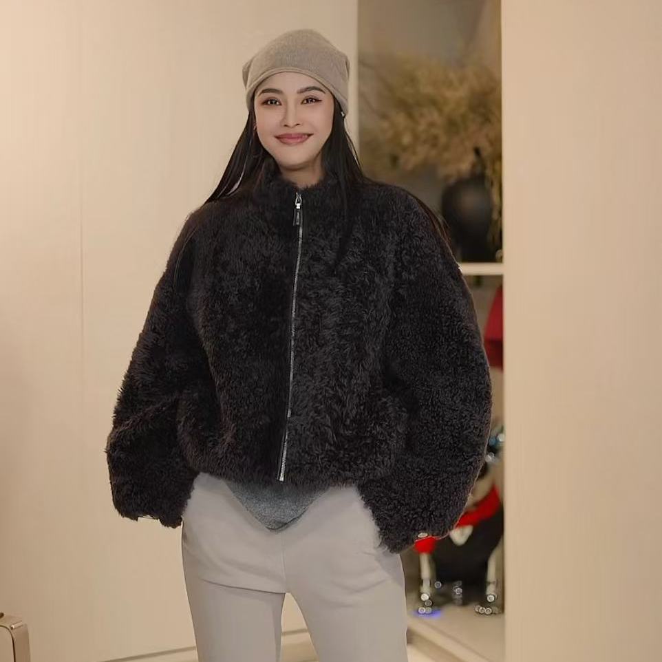 【多多还是多多】卷毛拉贡皮毛一体皮草QZ-H24-089-1（24120-1）