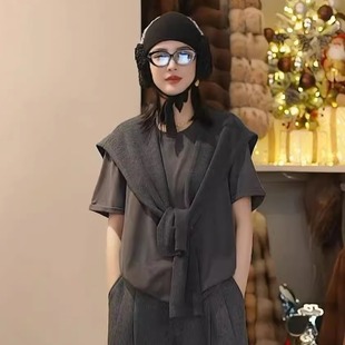 T恤413 轻松垂坠纯色圆领短袖 多多还是多多