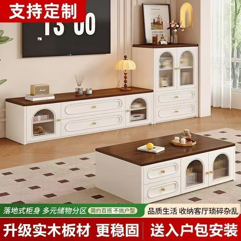 法式复古实木大容量电视柜