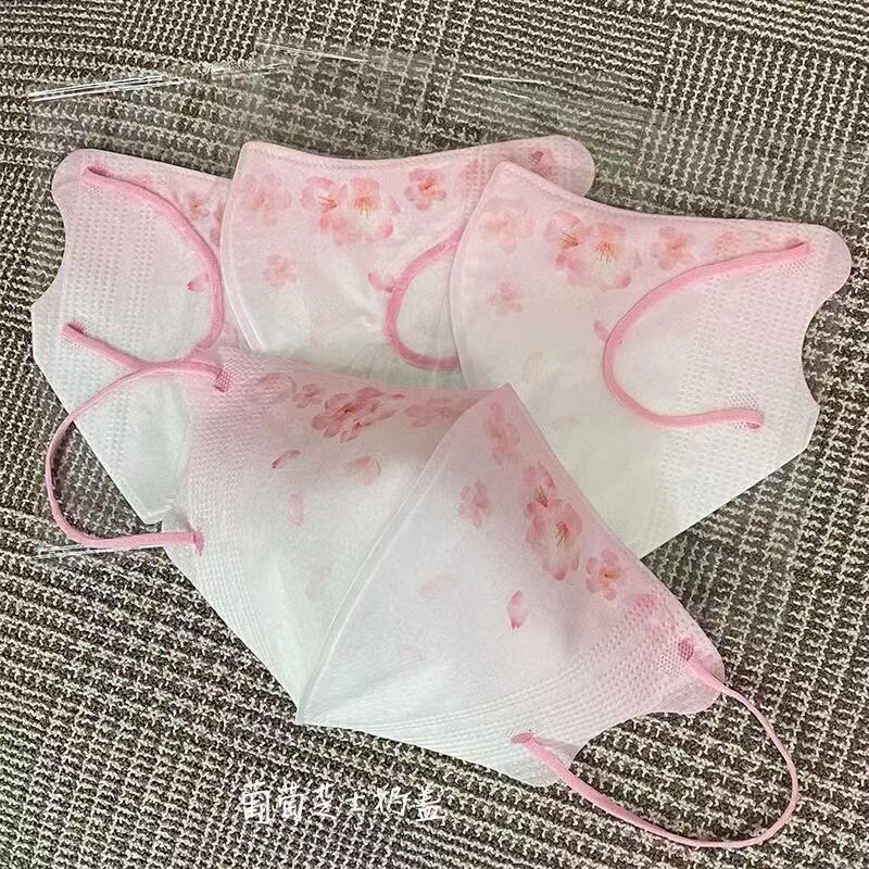 3d立体口罩樱花浅色腮红独立包装成人男女高颜值克莱因蓝小熊亲子